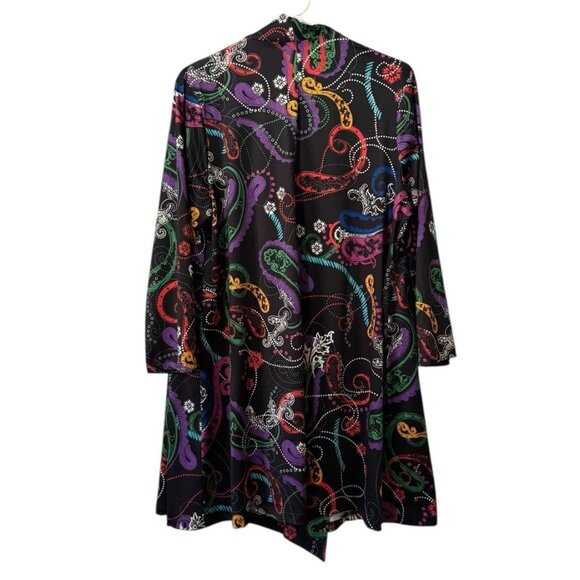 Slinky Brand Lightweight Cardigan Women Size 1X Open Front Stretch Colorful Art - Picture 2 of 10
